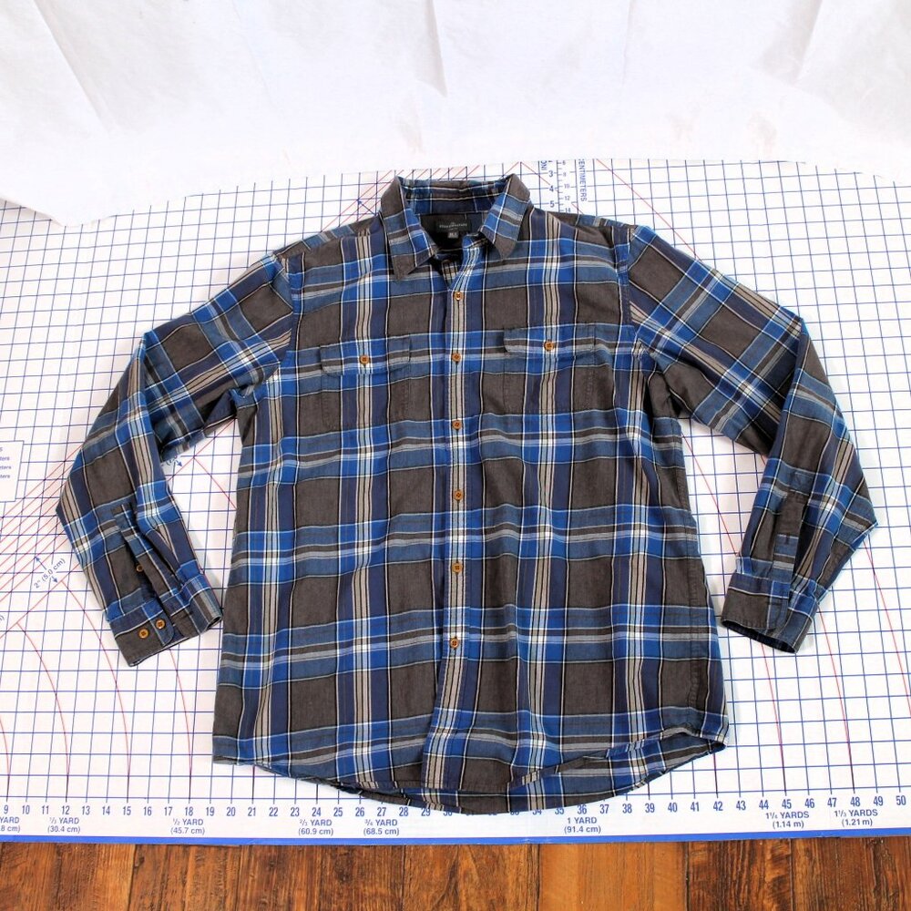 L.L. Bean Signature Slim Fit Flannel Shirt Blue/Gray XLT